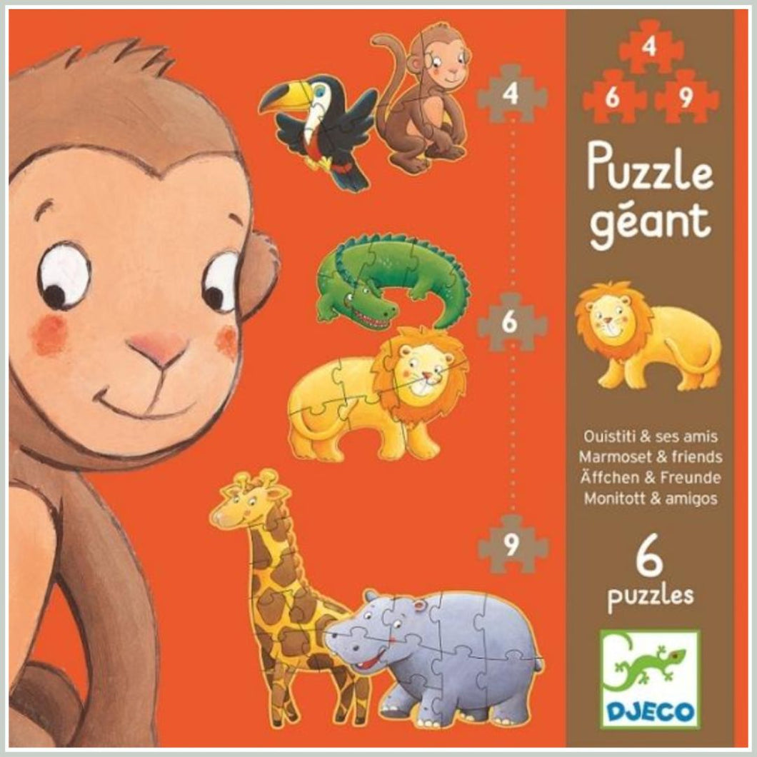 Puzzle progresivo Animales (6 un)