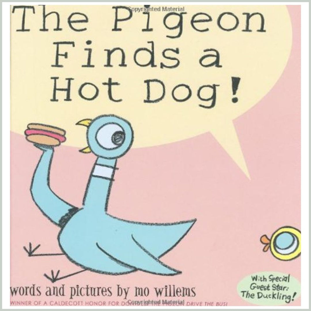 The pigeon finds a hot dog